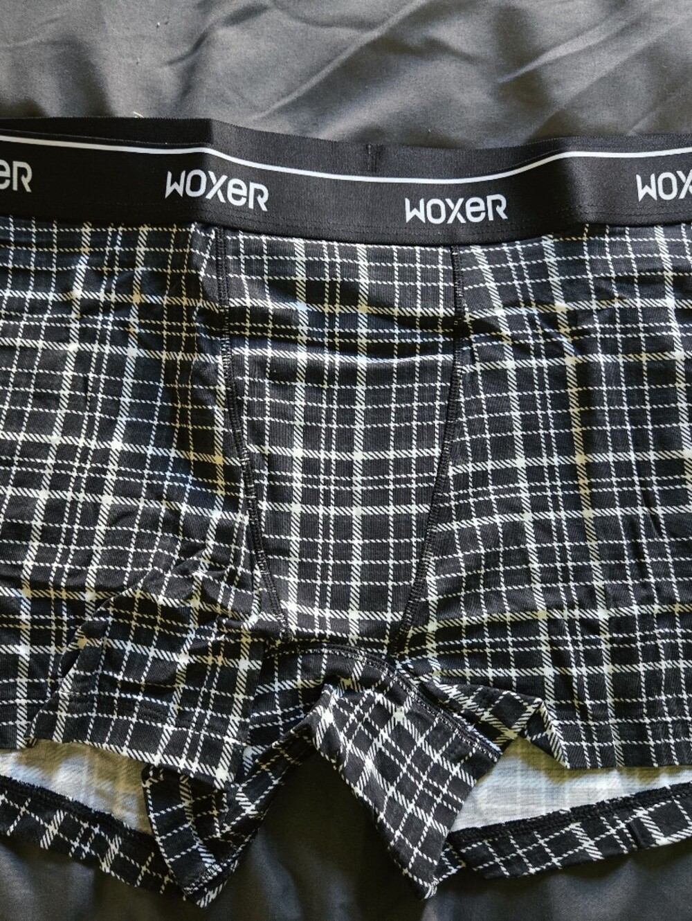 Woxer Black & White Plaid Star Boyshorts New XL